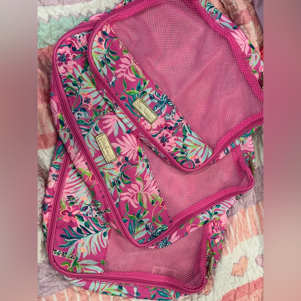 Lilly Pulitzer Pink Floral Travel Packing Cubes